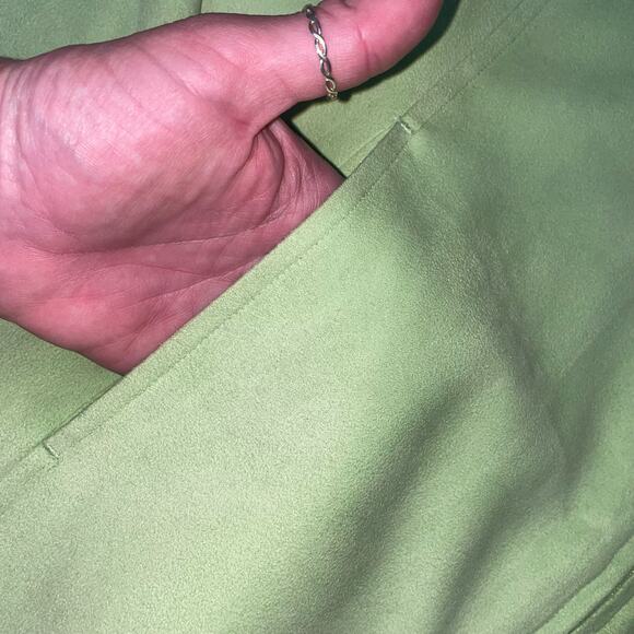 Ep Pro Women’s Golf Jacket lime green faux suede full zip collared SZ L - Picture 10 of 11